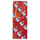 Kerstmis op rood wijn cadeautas (Voorkant)