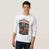 Kerstmis op Route 66 Vintage Auto Trui (Voorkant volledig)