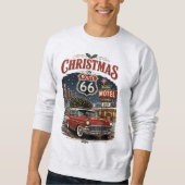 Kerstmis op Route 66 Vintage Auto Trui (Voorkant)