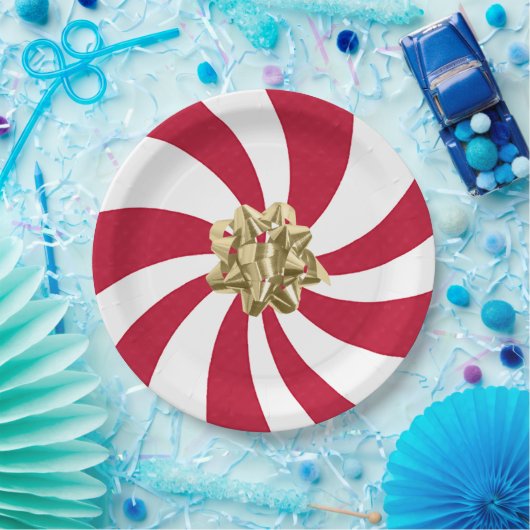 Kerstmis op Snoep Peppermint Papieren Bordje (Feest)