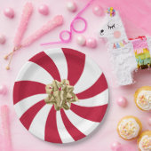 Kerstmis op Snoep Peppermint Papieren Bordje (Feest)