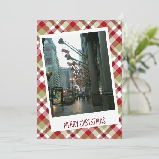 Kerstmis op State St., Chicago plat kerstkaart (Staand voorkant)