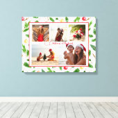 Kerstmis op strand 5 foto Collage Modern Canvas Afdruk (Insitu (Houten vloer))