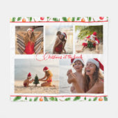 Kerstmis op strand 5 foto Collage Modern Fleece Deken (Voorkant (Horizontaal))