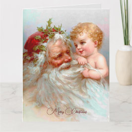 Kerstmis op vintage Santa wijze  Kaart