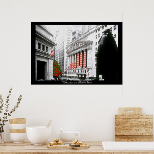 Kerstmis op Wall Street~poster Poster (Keuken)