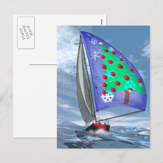 Kerstmis op zee feestdagenkaart (Voorkant / Achterkant)