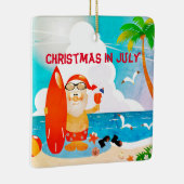 Kerstmis op zomerfeest in juli keramisch ornament (Rechts)