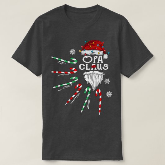 Kerstmis Opa Claus Opa Beard Snoep Klassieke TShir T-shirt (Design voorkant)