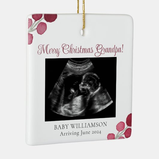 Kerstmis opa zwangerschap echo keramisch ornament (Rechts)