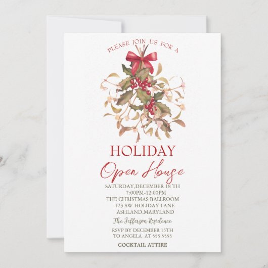 Kerstmis: Open Holiday Kaart (Voorkant)