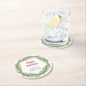 Kerstmis - Open House - Bedrijfslevering Ronde Kartonnen Onderzetter (Insitu)