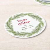 Kerstmis - Open House - Bedrijfslevering Ronde Kartonnen Onderzetter (Gebogen)