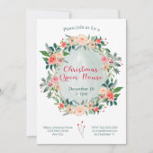 Kerstmis Open House Winter Floral Kaart (Voorkant)