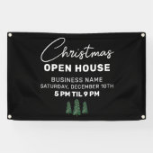Kerstmis Open Huis Elegant Klein Bedrijf Douane Spandoek (Horizontaal)