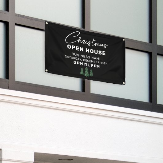 Kerstmis Open Huis Elegant Klein Bedrijf Douane Spandoek (Buitenkant Gebouw)
