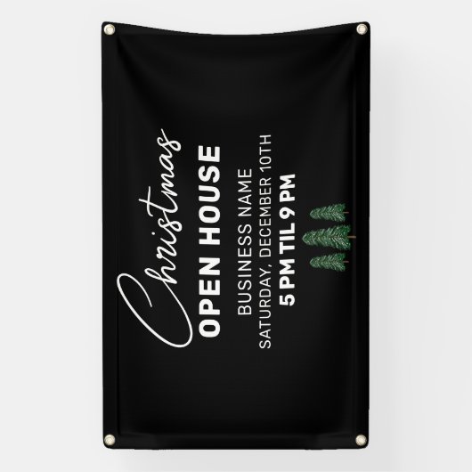 Kerstmis Open Huis Elegant Klein Bedrijf Douane Spandoek (Verticaal)