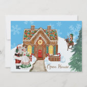 Kerstmis Open Huis Uitnodiging met de Kerstman (Voorkant)
