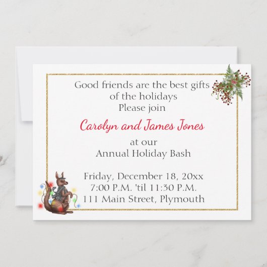 Kerstmis Open Huis Uitnodiging met de Kerstman (Achterkant)