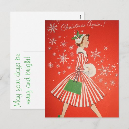 Kerstmis opnieuw! feestdagenkaart (Voorkant / Achterkant)