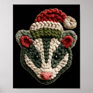 Kerstmis Opossum Kerstman Hoed Bosdier Winter Aes Poster