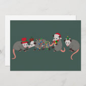 Kerstmis opossum Schattige wilde dieren Grappige K Feestdagenkaart (Voorkant / Achterkant)