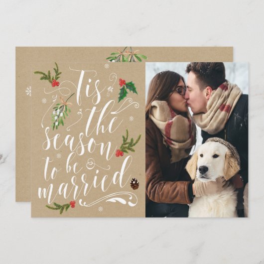 Kerstmis Opslaan Datum uitnodiging bruiloft (Voorkant / Achterkant)