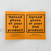 Kerstmis Oranje kleuren gevouwen groet Kaart (Binnen)