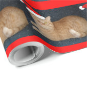 Kerstmis Oranje Tabby Cat Cadeaupapier (Rol Hoek)