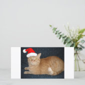 Kerstmis Oranje Tabby Cat Feestdagenkaart (Staand voorkant)
