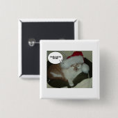 Kerstmis Oranje Tabby Cat Humbug Button (Voorkant /achterkant)