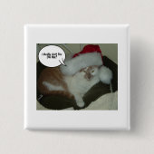 Kerstmis Oranje Tabby Cat Humbug Button (Voorkant)