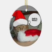 Kerstmis Oranje Tabby Cat Keramisch Ornament (Rechts)