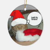 Kerstmis Oranje Tabby Cat Keramisch Ornament (Links)