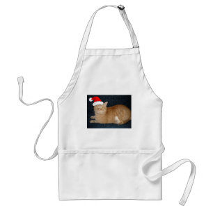 Kerstmis Oranje Tabby Cat Standaard Schort