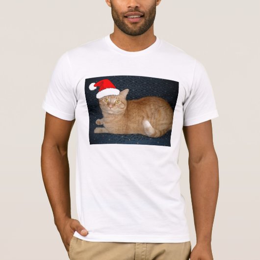 Kerstmis Oranje Tabby Cat T-shirt (Voorkant)