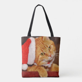Kerstmis Oranje Tabby Cat Tote Bag