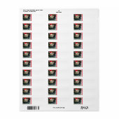 Kerstmis Oranje Tabby Kitten Etiket (Full Sheet)