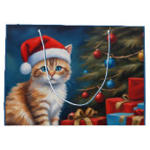 Kerstmis Oranje Tabby Kitten Groot Cadeauzakje (Achterkant)
