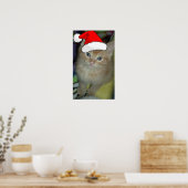Kerstmis Oranje Tabby Kitten Poster (Keuken)