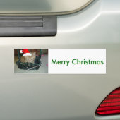 Kerstmis Oranje Tabby Kitty Cat Bumpersticker (Op auto)