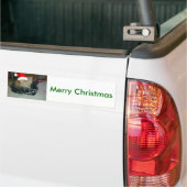 Kerstmis Oranje Tabby Kitty Cat Bumpersticker (Op Truck)