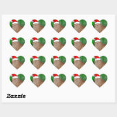 Kerstmis Oranje Tabby Kitty Cat Hart Sticker (Vel)