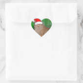 Kerstmis Oranje Tabby Kitty Cat Hart Sticker (Tas)