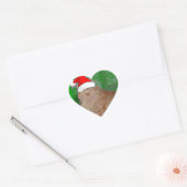 Kerstmis Oranje Tabby Kitty Cat Hart Sticker (Envelop)