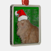 Kerstmis Oranje Tabby Kitty Cat Metalen Ornament (Rechts)
