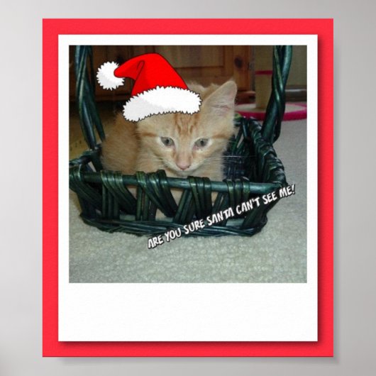 Kerstmis Oranje Tabby Kitty Cat Poster (Voorkant)