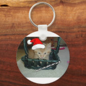 Kerstmis Oranje Tabby Kitty Cat Sleutelhanger (Voorkant)