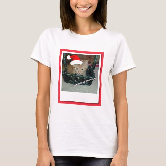 Kerstmis Oranje Tabby Kitty Cat T-shirt (Voorkant)