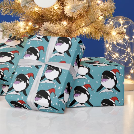 Kerstmis Orca Killer Whale Cadeaupapier (Feestdagen)